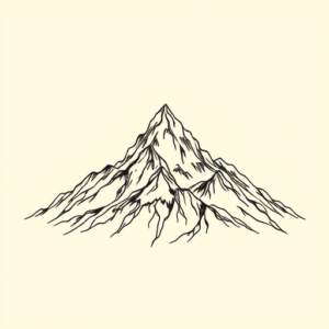 Linework Mountain Tattoo