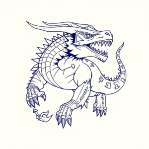 Linework Mythosaur Tattoo
