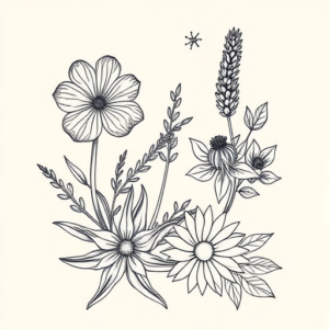 Linework Nature Tattoo