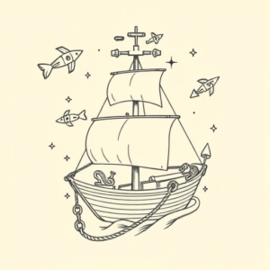 Linework Nautical Tattoo