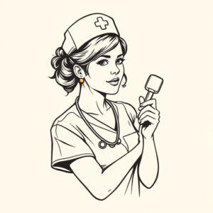 Linework Nurse Tattoo