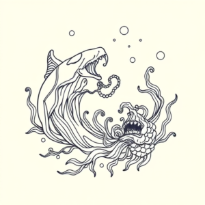 Linework Ocean Tattoo