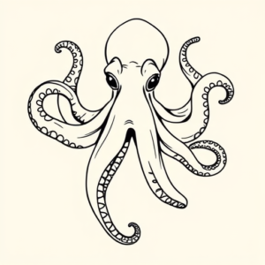 Linework Octopus Tattoo