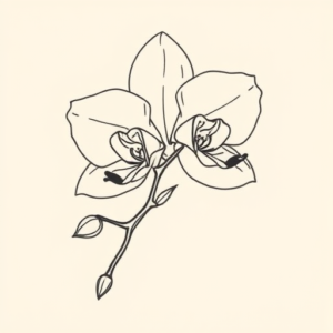 Linework Orchid Tattoo