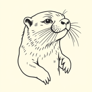 Linework Otter Tattoo