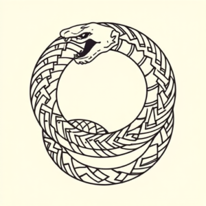 Linework Ouroboros Tattoo