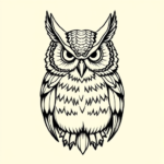 Linework Owl Tattoo