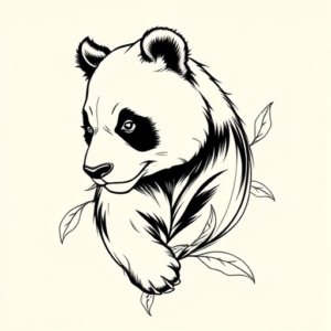 Linework Panda Tattoo