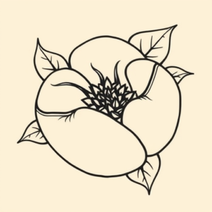 Linework Peach Tattoo