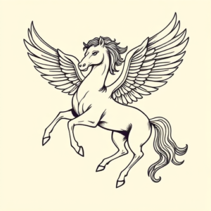 Linework Pegasus Tattoo