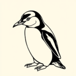 Linework Penguin Tattoo
