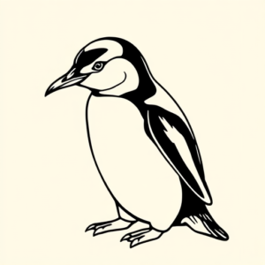 Linework Penguin Tattoo