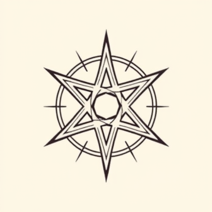 Linework Pentagram Tattoo