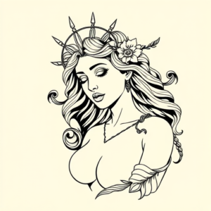 Linework Persephone Tattoo