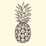 Linework Pineapple Tattoo