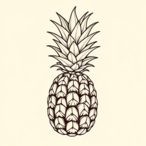 Linework Pineapple Tattoo