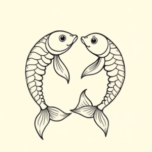Linework Pisces Tattoo
