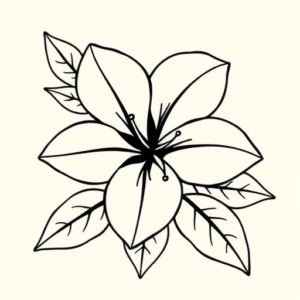 Linework Plumeria Tattoo