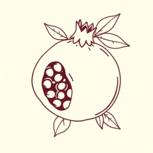 Linework Pomegranate Tattoo