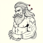 Linework Poseidon Tattoo