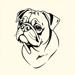 Linework Pug Tattoo