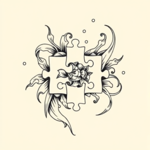 Linework Puzzle Tattoo