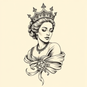 Linework Queen Tattoo