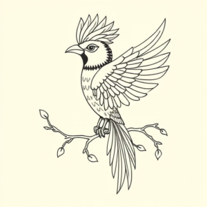 Linework Quetzal Tattoo