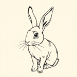 Linework Rabbit Tattoo