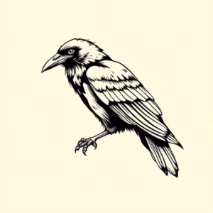 Linework Raven Tattoo