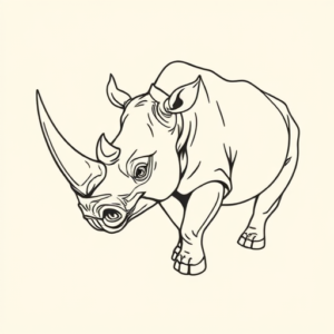Linework Rhino Tattoo