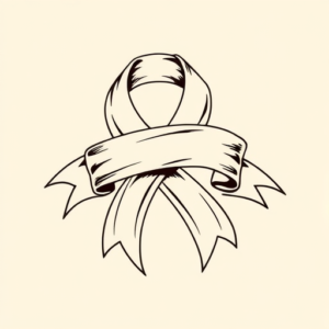 Linework Ribbon Tattoo