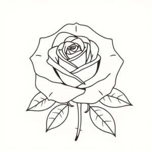 Linework Rose Tattoo