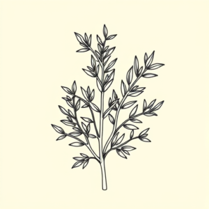 Linework Rosemary Tattoo