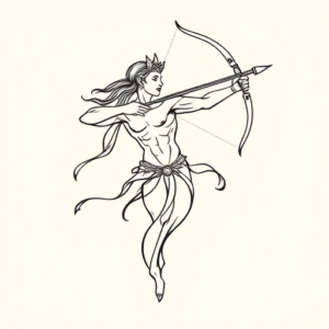 Linework Sagittarius Tattoo