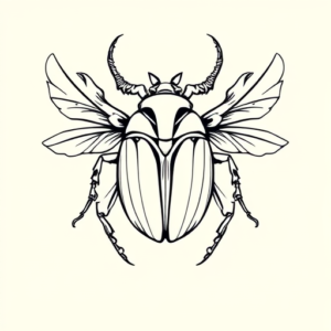 Linework Scarab Tattoo