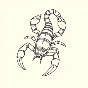Linework Scorpion Tattoo