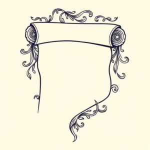 Linework Scroll Tattoo