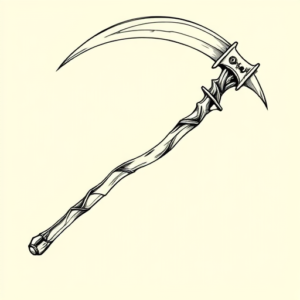 Linework Scythe Tattoo