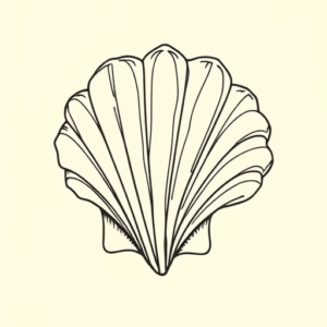 Linework Seashell Tattoo