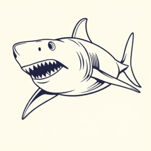 Linework Shark Tattoo