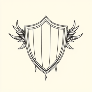 Linework Shield Tattoo