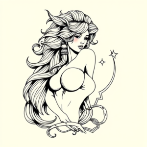 Linework Siren Tattoo