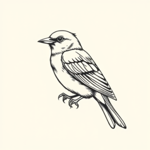 Linework Sparrow Tattoo