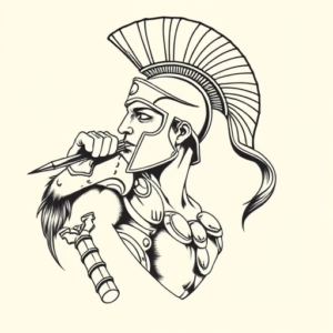Linework Spartan Tattoo