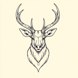 Linework Stag Tattoo