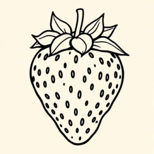 Linework Strawberry Tattoo