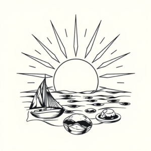 Linework Sunrise Tattoo