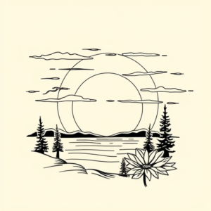 Linework Sunset Tattoo