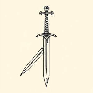 Linework Sword Tattoo